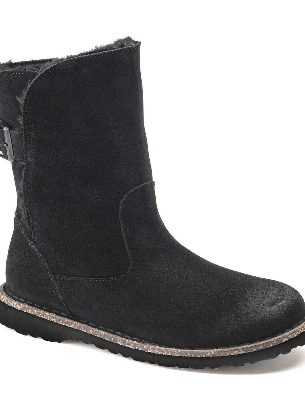 Birkenstock Uppsala Black Suede Shearling Boot
